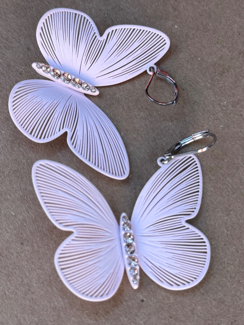 Butterfly Drop Earring Soft Pink Color - Picture 16 of 16